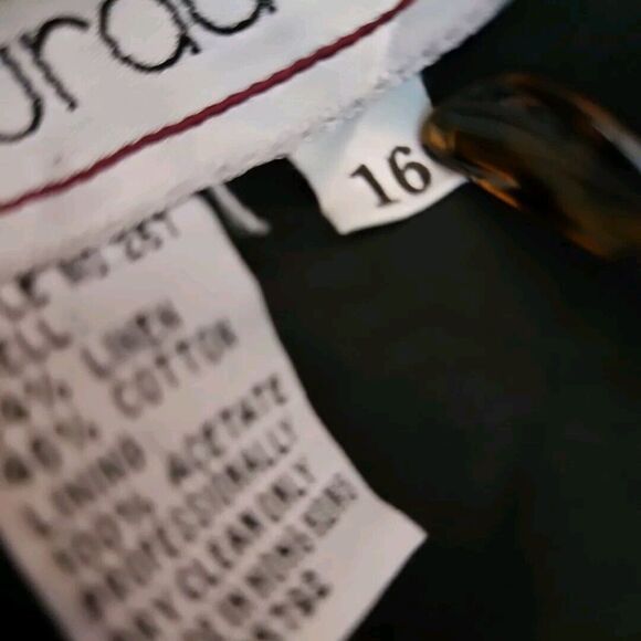 Maurada Pencil Skirt Women's Sz 16 black linen cotton vintage - Picture 9 of 11